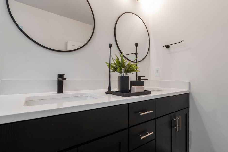 Modern double sink bathroom vanity